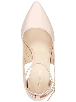 Leder-Pumps in Beige