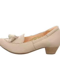Leder-Pumps in Beige