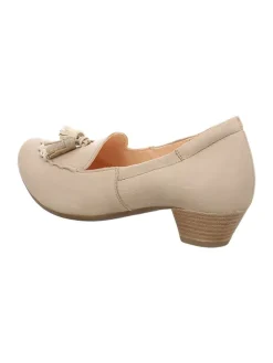 Leder-Pumps in Beige