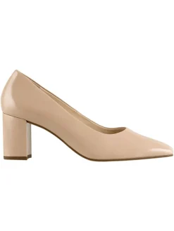 Leder-Pumps in Beige