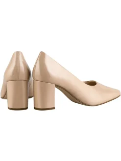 Leder-Pumps in Beige