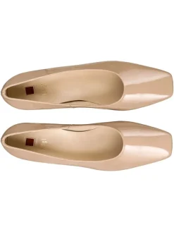 Leder-Pumps in Beige