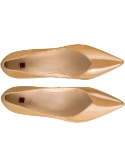 Leder-Pumps in Beige