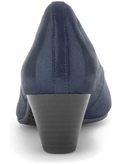 Leder-Pumps in Dunkelblau