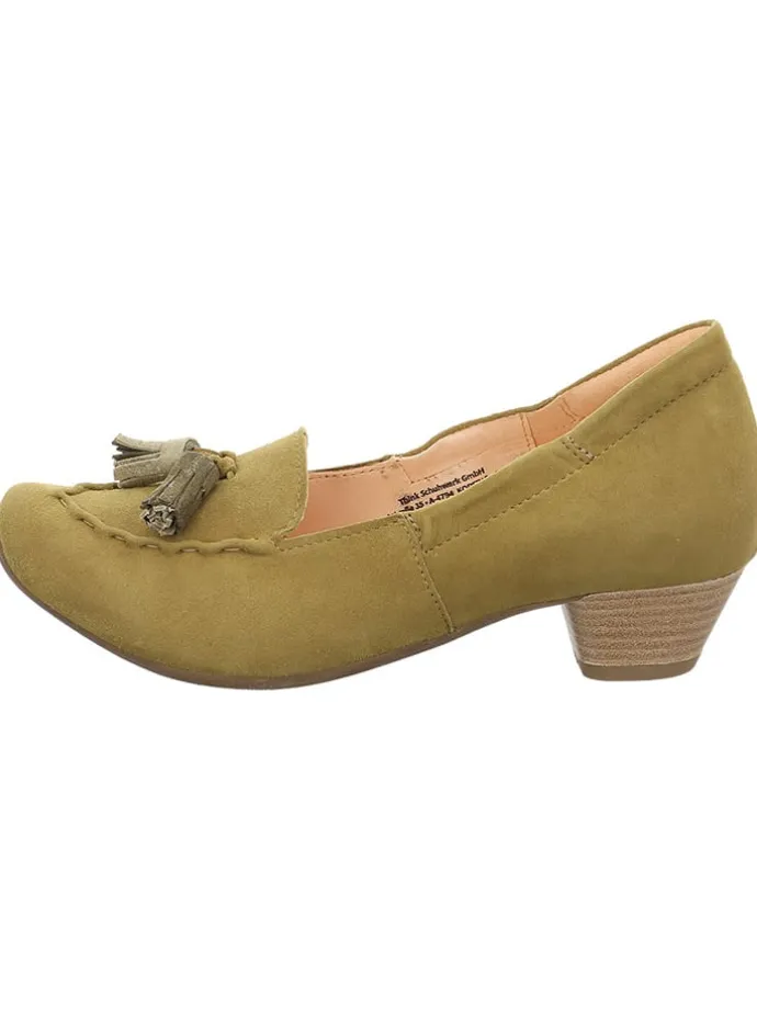 Leder-Pumps in Khaki