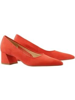 Leder-Pumps in Rot