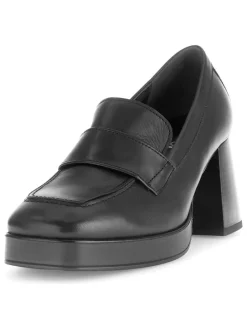 Leder-Pumps in Schwarz