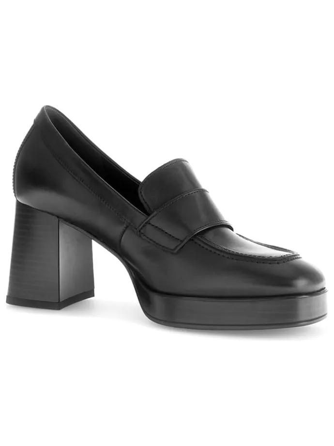 Leder-Pumps in Schwarz