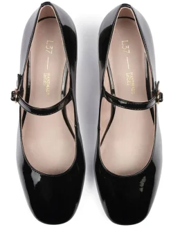 Leder-Pumps in Schwarz