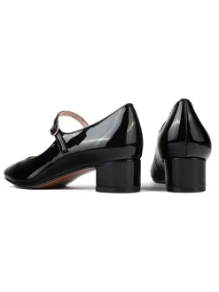 Leder-Pumps in Schwarz