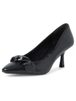 Leder-Pumps in Schwarz