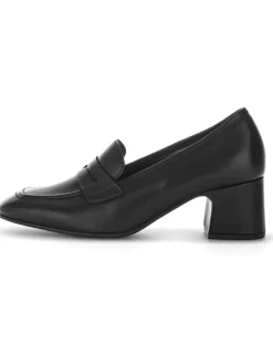 Leder-Pumps in Schwarz