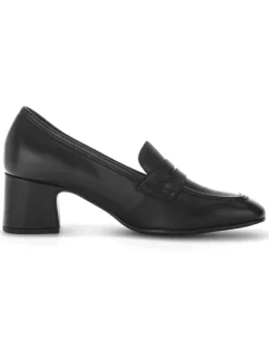 Leder-Pumps in Schwarz