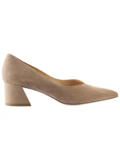 Leder-Pumps in Taupe