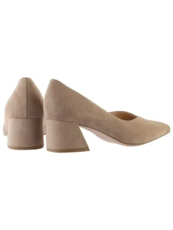 Leder-Pumps in Taupe