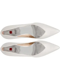 Leder-Pumps in Weiß