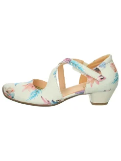 Leder-Pumps in Weiß/ Bunt