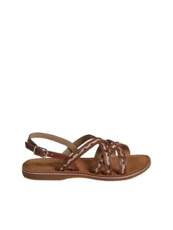 Leder-Sandale "Croise" in Braun