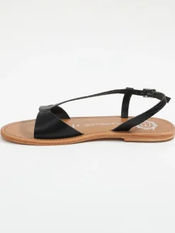 Leder-Sandalen "Amadrya" in Schwarz