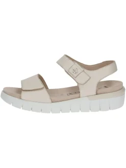 Leder-Sandalen "Babette" in Beige