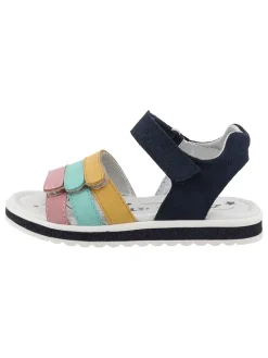 Leder-Sandalen "Cimbaly" in Dunkelblau/ Bunt