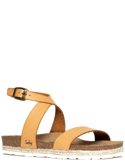 Leder-Sandalen "Dorado" in Hellbraun
