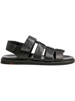 Leder-Sandalen "Elimar" in Schwarz