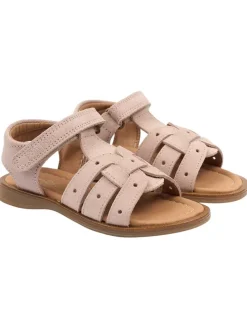 Leder-Sandalen in Beige