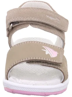 Leder-Sandalen in Beige