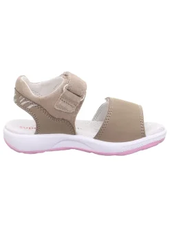 Leder-Sandalen in Beige
