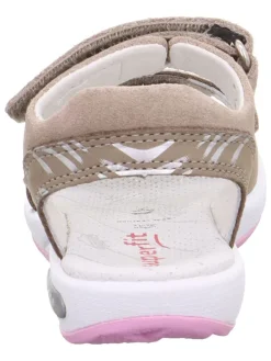 Leder-Sandalen in Beige