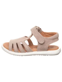 Leder-Sandalen in Beige