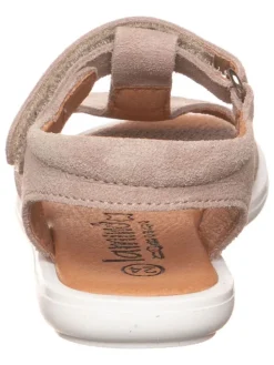 Leder-Sandalen in Beige