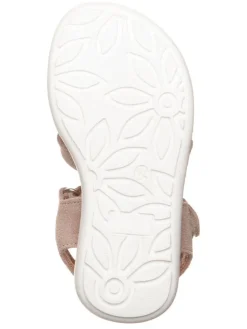 Leder-Sandalen in Beige