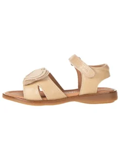 Leder-Sandalen in Beige