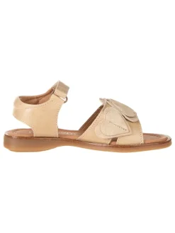 Leder-Sandalen in Beige