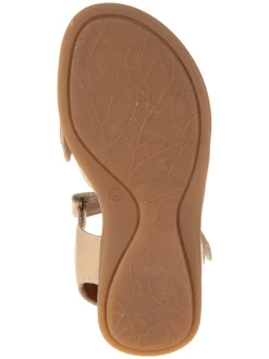 Leder-Sandalen in Beige