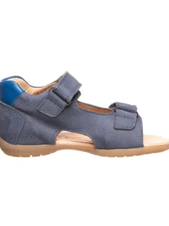 Leder-Sandalen in Blau