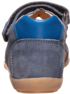 Leder-Sandalen in Blau