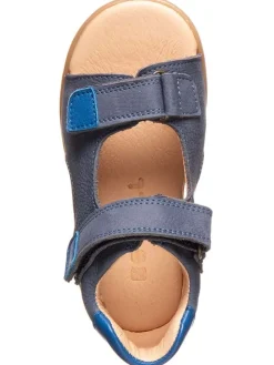 Leder-Sandalen in Blau