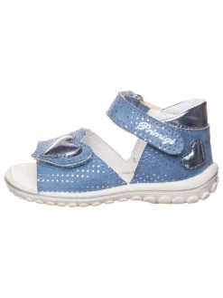 Leder-Sandalen in Blau
