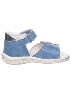 Leder-Sandalen in Blau