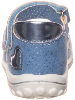 Leder-Sandalen in Blau