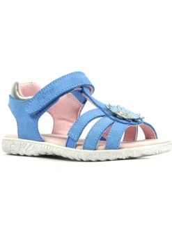 Leder-Sandalen in Blau