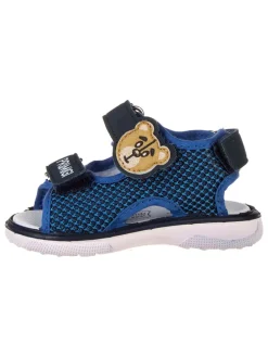 Leder-Sandalen in Blau