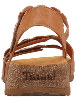 Leder-Sandalen in Braun