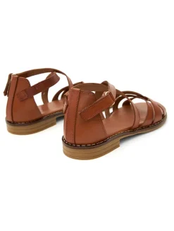 Leder-Sandalen in Braun