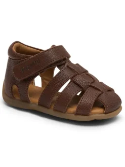 Leder-Sandalen in Braun