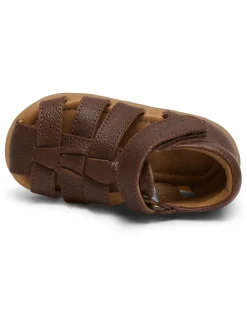 Leder-Sandalen in Braun