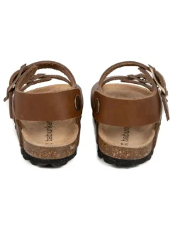 Leder-Sandalen in Braun